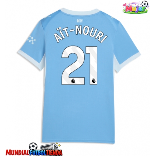Camiseta Manchester City Rayan Ait-Nouri #21 Primera Equipación Replica 2026-27 para mujer mangas cortas